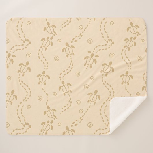 Minimal Turtle Trail Pattern Sherpa Deken (Voorkant (horizontaal))