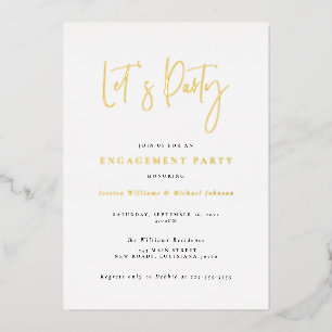 Minimal Typography Engagement Party Folie Uitnodiging
