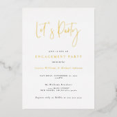 Minimal Typography Engagement Party Folie Uitnodiging (Voorkant)