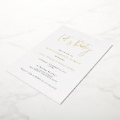 Minimal Typography Engagement Party Folie Uitnodiging (Gedraaid)