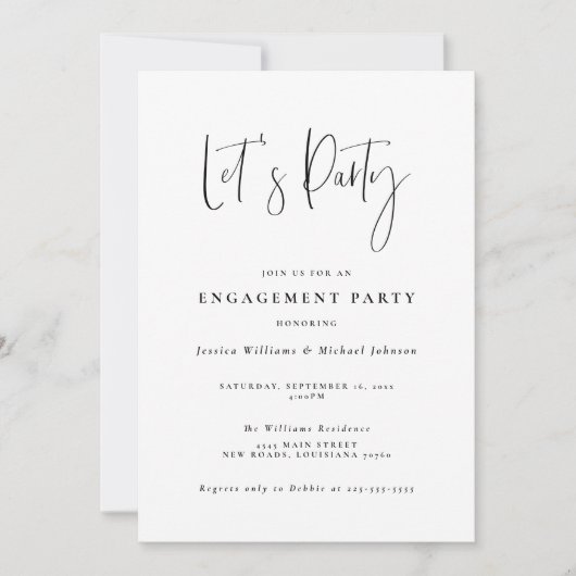Minimal Typography Engagement Party Invitation Kaart (Voorkant)