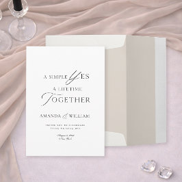 Minimal Typography Wedding Invitation Template Kaart