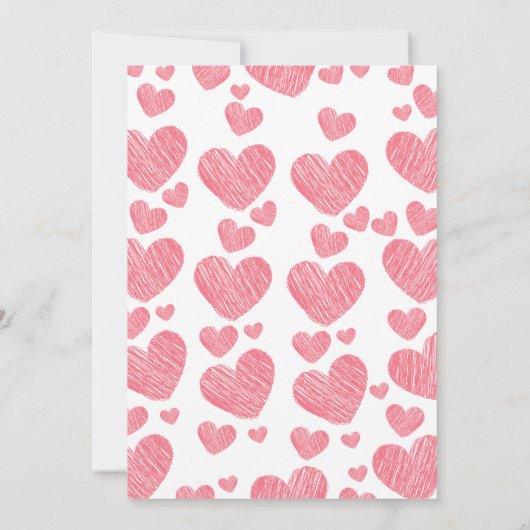 Minimal Valentijn roze & rood hart Vrijgezellenfee Kaart (Achterkant)