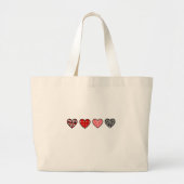 minimal valentine hearts / “cute love pattern” grote tote bag (Voorkant)