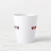 minimal valentine hearts / “cute love pattern” latte mok (Voorkant)