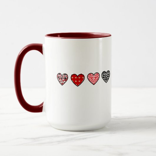 minimal valentine hearts / “cute love pattern” mok (Links)
