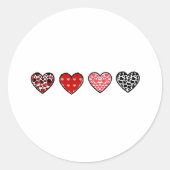 minimal valentine hearts / “cute love pattern” ronde sticker (Voorkant)