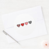 minimal valentine hearts / “cute love pattern” ronde sticker (Envelop)