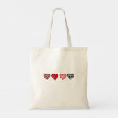 minimal valentine hearts / “cute love pattern” tote bag (Achterkant)