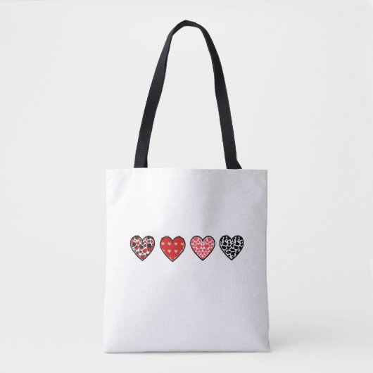 minimal valentine hearts / “cute love pattern” tote bag (Voorkant)