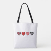 minimal valentine hearts / “cute love pattern” tote bag (Achterkant)