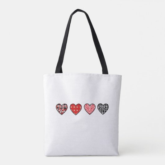 minimal valentine hearts / “cute love pattern” tote bag (Achterkant)