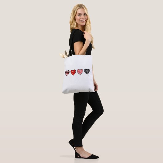 minimal valentine hearts / “cute love pattern” tote bag (Op model)