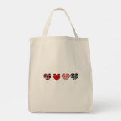 minimal valentine hearts / “cute love pattern” tote bag (Achterkant)