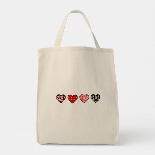 minimal valentine hearts / “cute love pattern” tote bag (Achterkant)