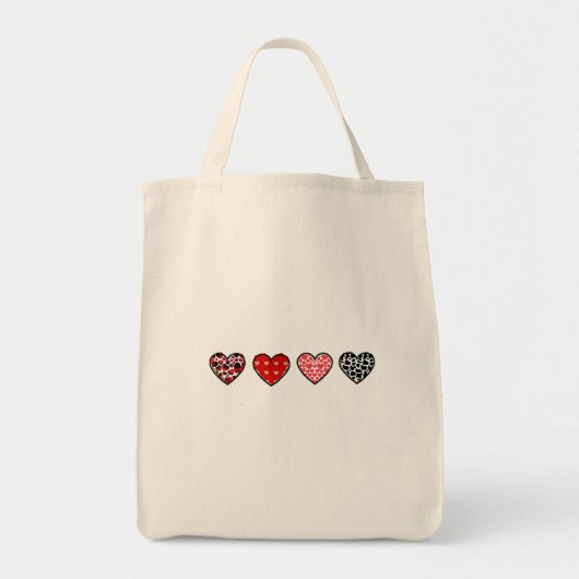 minimal valentine hearts / “cute love pattern” tote bag (Voorkant)