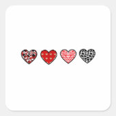 minimal valentine hearts / “cute love pattern” vierkante sticker (Voorkant)