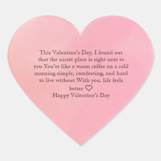 Minimal Valentine’s Day Love Quote Heart Sticker (Voorkant)