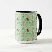 Minimal vase, feathers and floral boho art- mok (Voorkant rechts)
