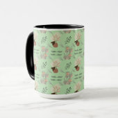 Minimal vase, feathers and floral boho art- mok (Voorkant links)