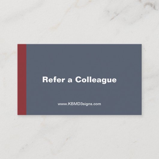 Minimal Verwijs een collega grijs wit rood Aanbevelingskaartje (Voorkant)