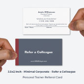 Minimal Verwijs een collega grijs wit rood Aanbevelingskaartje