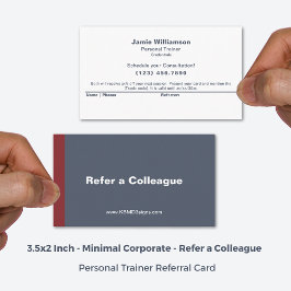 Minimal Verwijs een collega grijs wit rood Aanbevelingskaartje