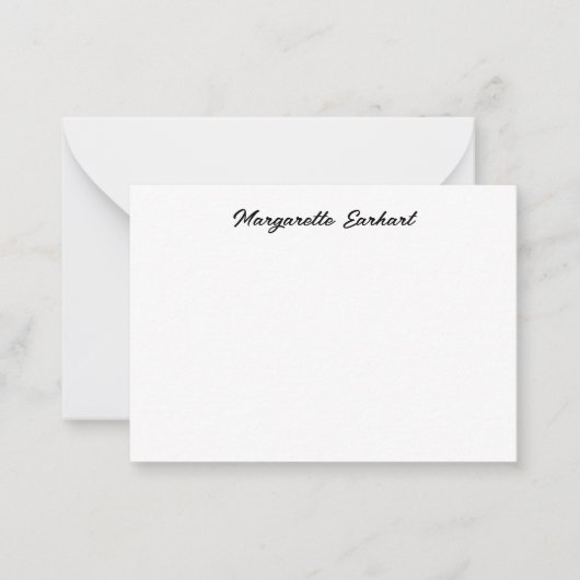 Minimal Vintage Retro Script Notitiekaartje (Voorkant)