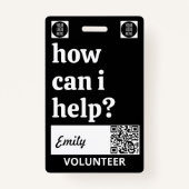 Minimal Volunteer Lanyard Badge Logo & QR code (Achterkant)