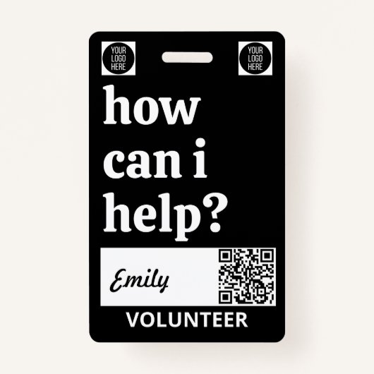 Minimal Volunteer Lanyard Badge Logo & QR code (Achterkant)