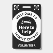 Minimal Volunteer Lanyard Badge Logo & QR code (Achterkant)