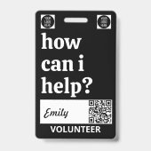 Minimal Volunteer Lanyard Badge Logo & QR code (Voorzijde)