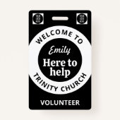 Minimal Volunteer Lanyard Badge Logo & QR code (Achterkant)