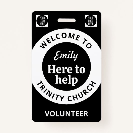 Minimal Volunteer Lanyard Badge Logo & QR code (Achterkant)