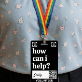 Minimal Volunteer Lanyard Badge Logo & QR code
