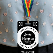 Minimal Volunteer Lanyard Badge Logo & QR code