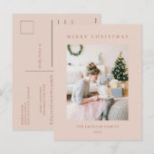 Minimal Warm Reddish Brown Merry Christmas Photo Feestdagenkaart (Voorkant / Achterkant)