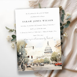 Minimal Washington DC, Verenigde Staten Waterverf  Kaart