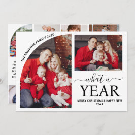 Minimal Wat een jaar Multi Photo Collage Kerstmis Kaart