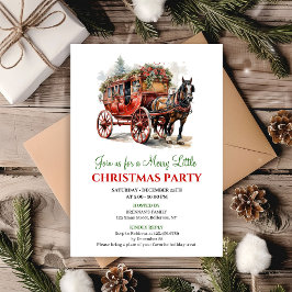Minimal watercolor holiday scene invitation kaart