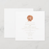 Minimal Watercolor ScaIlop Shell Invitation Kaart (Voorkant / Achterkant)