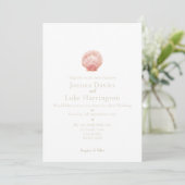 Minimal Watercolor Scallop Shell (Pink) Invitation (Staand voorkant)