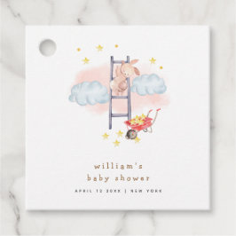 Minimal Waterverf Boho Bunny Stars Baby shower Bedankjes Labels