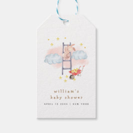 Minimal Waterverf Boho Bunny Stars Baby shower Cadeaulabel
