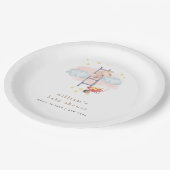 Minimal Waterverf Boho Bunny Stars Baby shower Papieren Bordje (Gekanteld)