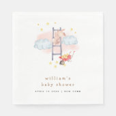 Minimal Waterverf Boho Bunny Stars Baby shower Servet (Voorkant)