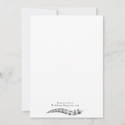 Minimal Waterverf Feather Repetial Dinner Invite Kaart (Achterkant)