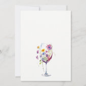 Minimal Waterverf Floral Wine Glass Vrijgezellenfe Kaart (Achterkant)