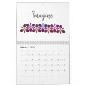 Minimal Waterverf Iris Flowers Motivatie woorden Kalender (Feb 2026)