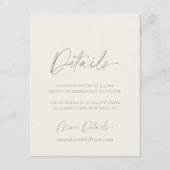 Minimal Wedding Details Card Kaart (Voorkant)